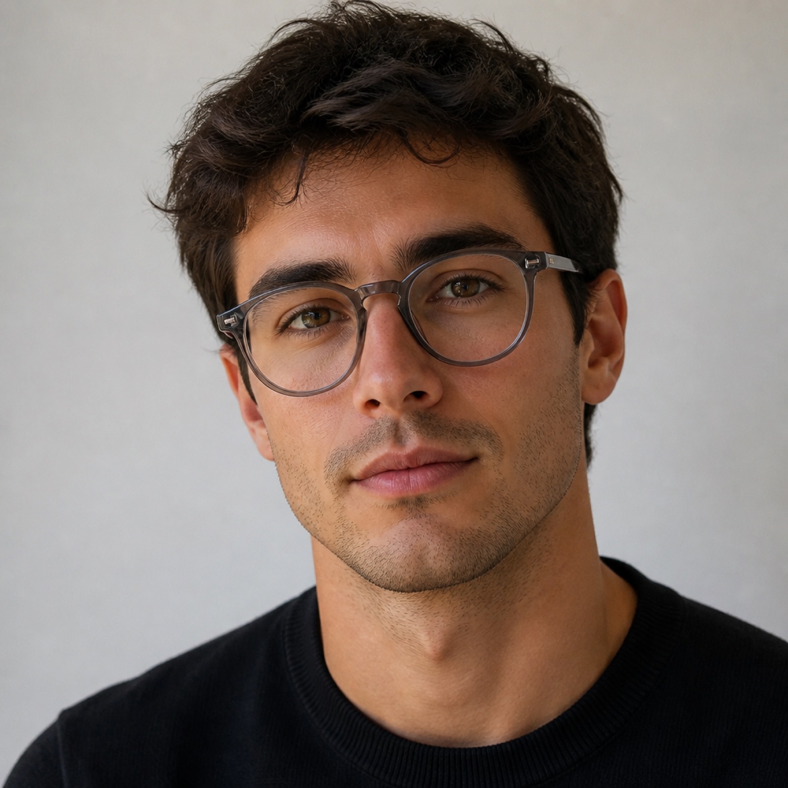 Armação masculina transparente