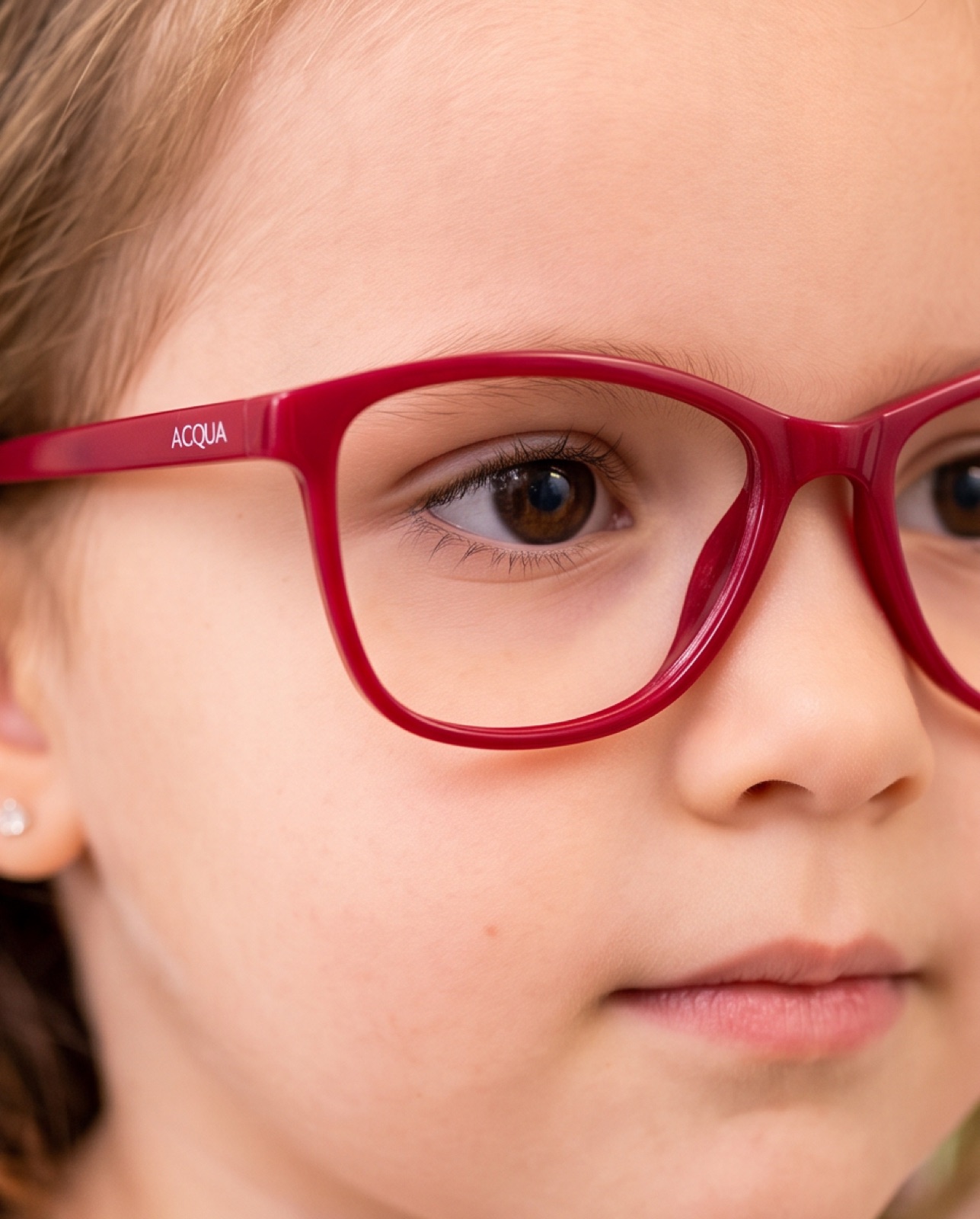 Detalhe da armação infantil Acqua