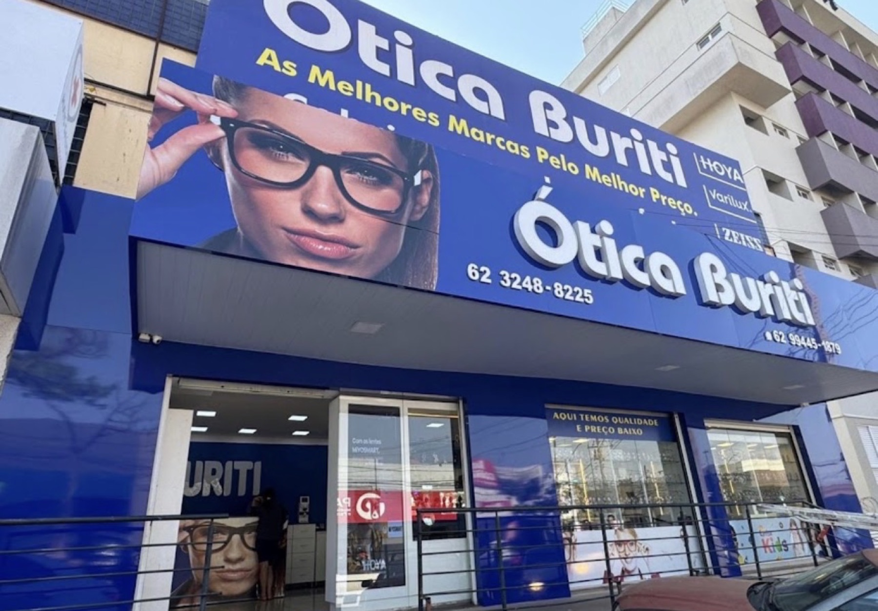 Fachada da Ótica Buriti em Aparecida de Goiânia